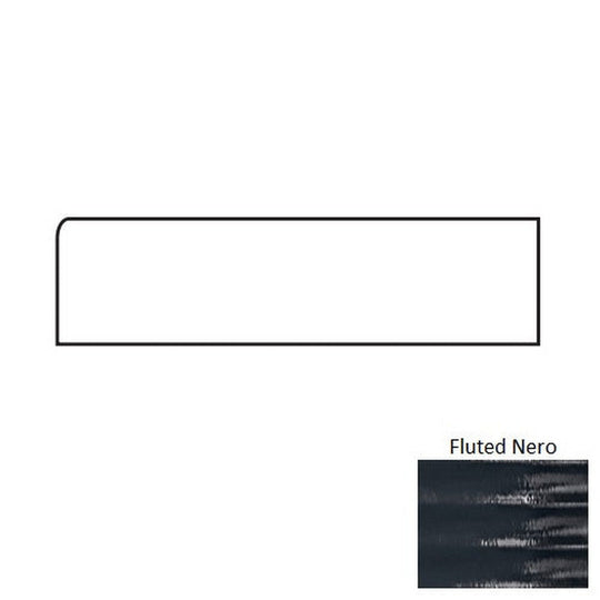 Tesoro 4" x 12" Glassalike Pressed Glossy Fluted Porcelain Wall Bullnose