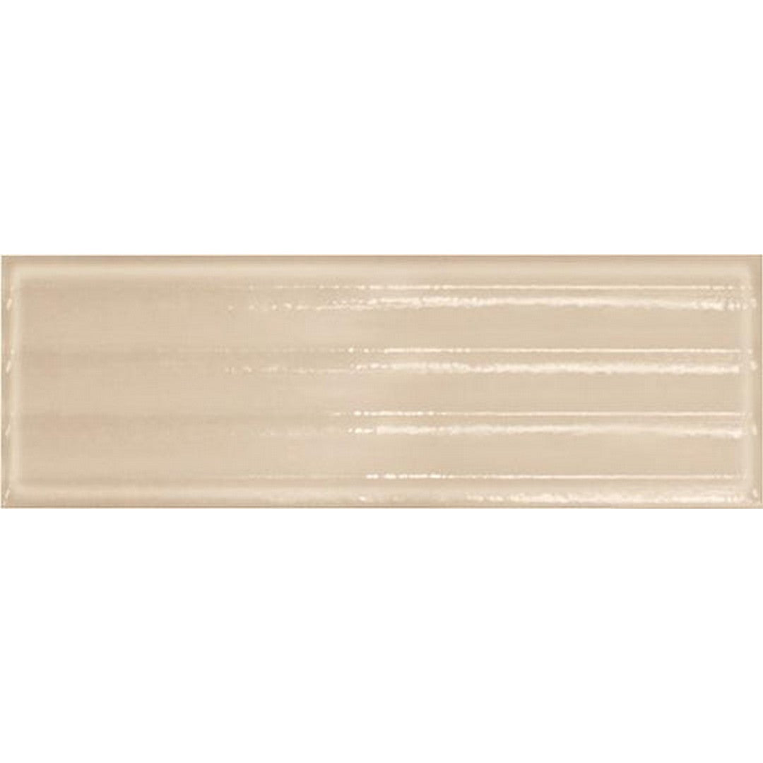 Tesoro 4" x 12" Glassalike Pressed Glossy Fluted Porcelain Wall Tile