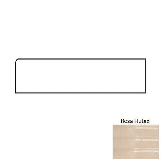 Tesoro 4" x 12" Glassalike Pressed Glossy Fluted Porcelain Wall Bullnose