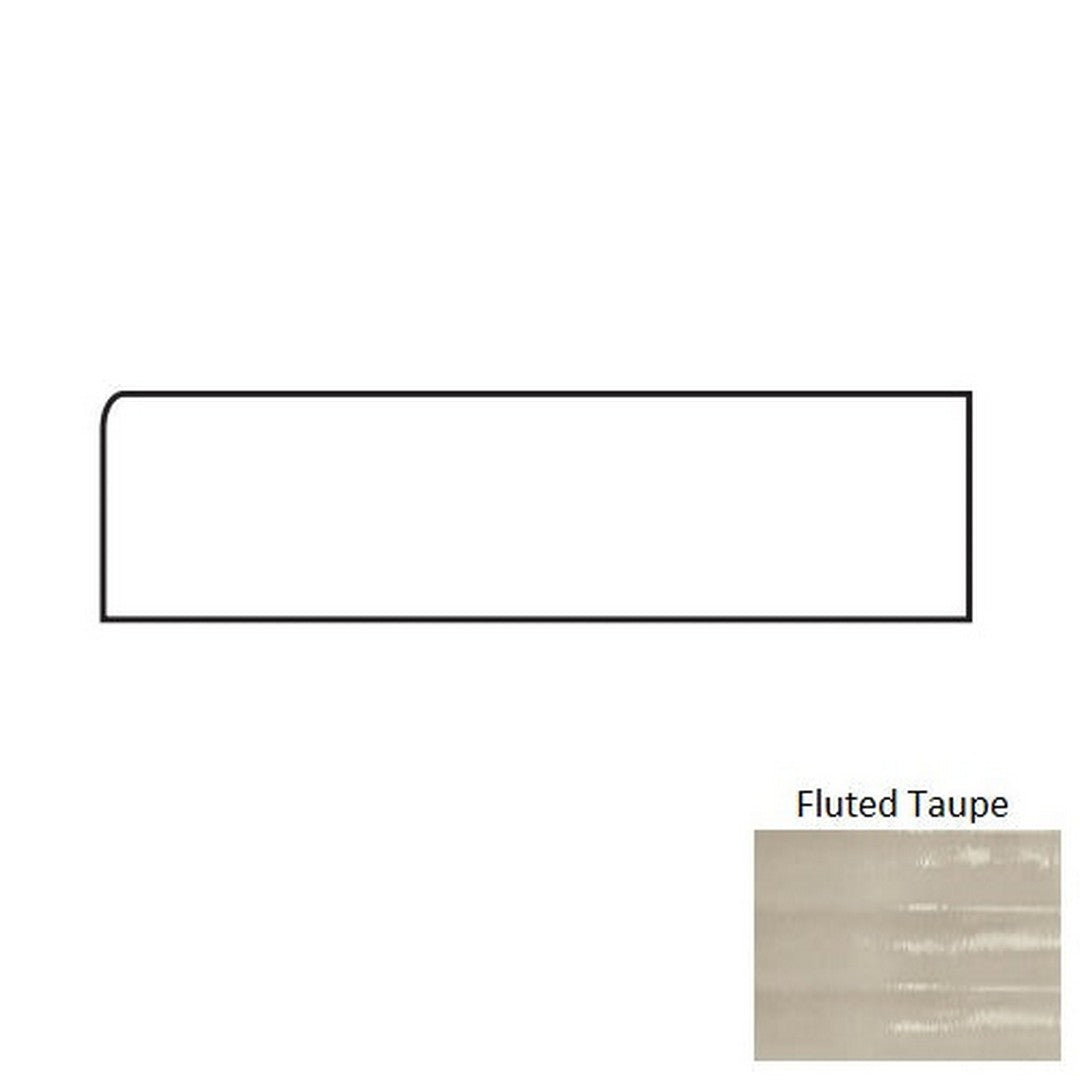Tesoro 4" x 12" Glassalike Pressed Glossy Fluted Porcelain Wall Bullnose