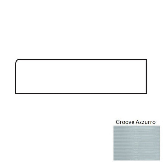 Tesoro 4" x 12" Glassalike Pressed Glossy Groove Porcelain Wall Bullnose