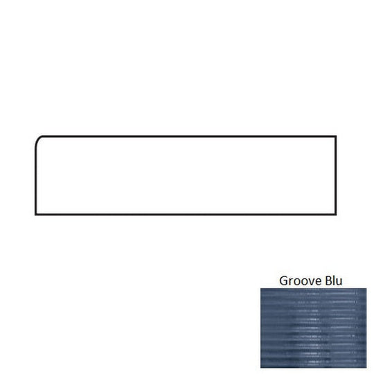 Tesoro 4" x 12" Glassalike Pressed Glossy Groove Porcelain Wall Bullnose