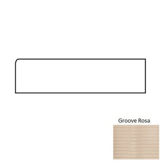 Tesoro 4" x 12" Glassalike Pressed Glossy Groove Porcelain Wall Bullnose