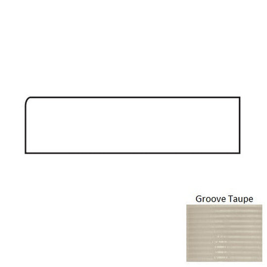 Tesoro 4" x 12" Glassalike Pressed Glossy Groove Porcelain Wall Bullnose
