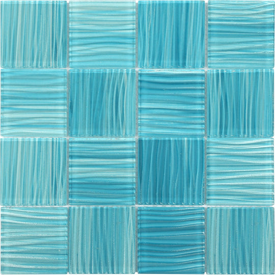 Bati Orient 12" x 12" Linear Glass Pool Striped 3" Mosaic