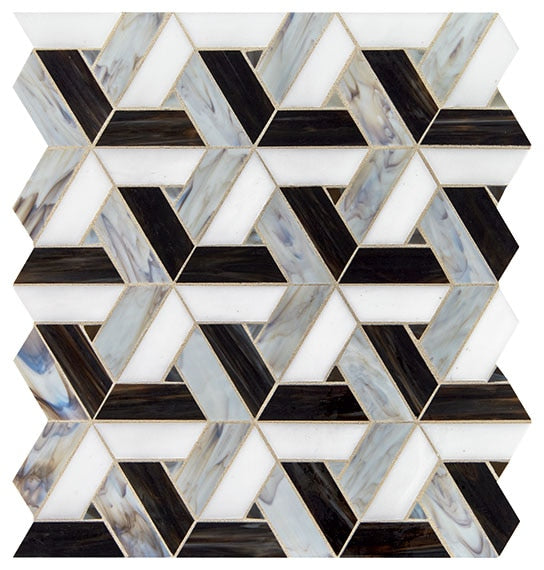 Daltile-Vivify-13-x-15-Matte-Glass-1x3-Trapezoid-Mosaic-Bordeaux