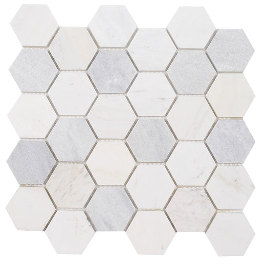 Tesoro 11" x 11.25" Metropolitan Blends Honed Hexagon Natural Stone Mosaic
