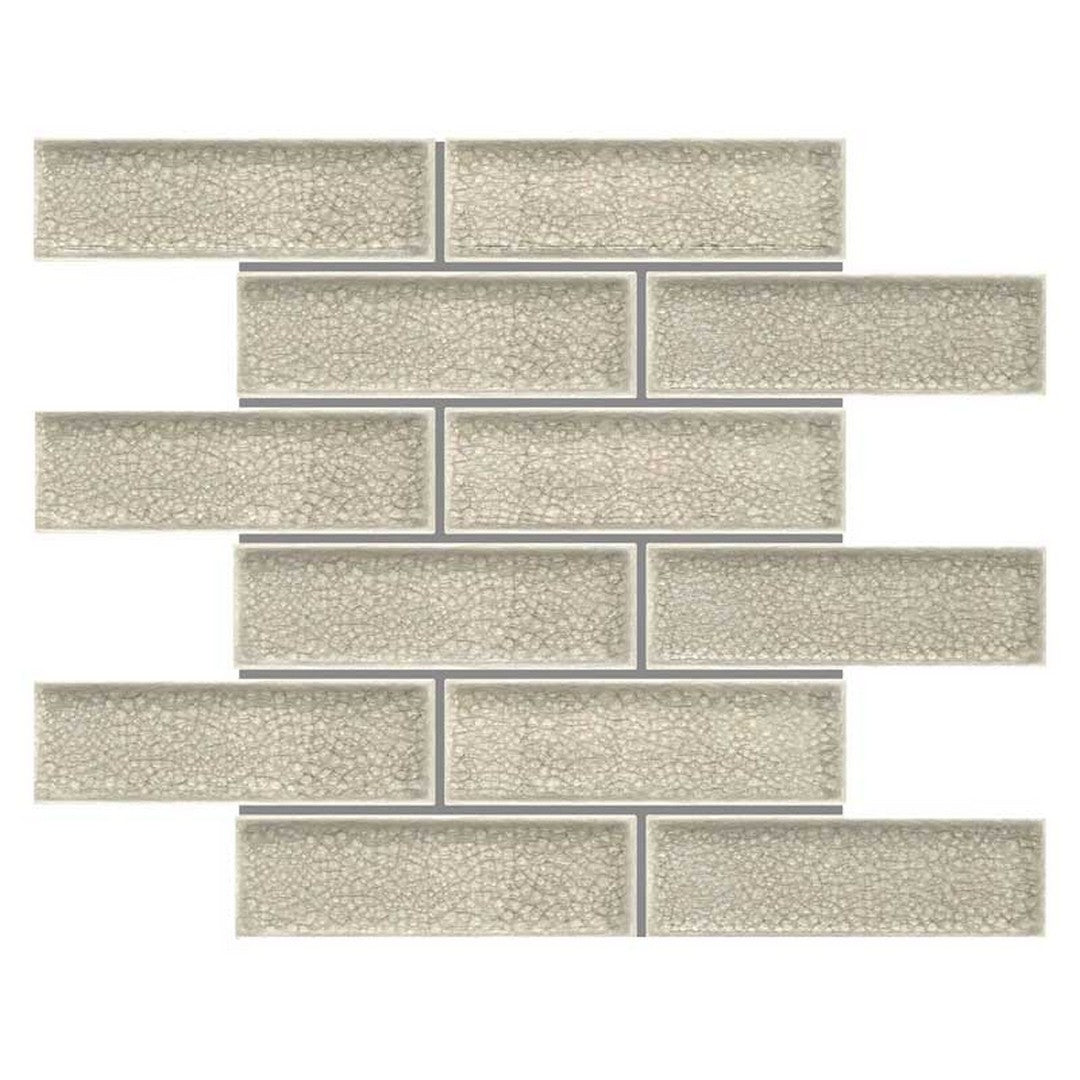 Maniscalco Venetian 11.5" x 11.7" Polished Porcelain Glass 2x6" Interlock Crackle Mosaic