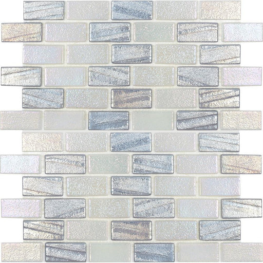 Tesoro 12" x 12" Aquatica Illusions Interlocking 1x2" Staggered Glass Mosaic