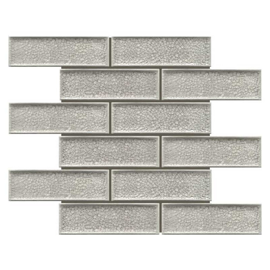 Maniscalco Venetian 11.5" x 11.7" Polished Porcelain Glass 2x6" Interlock Crackle Mosaic