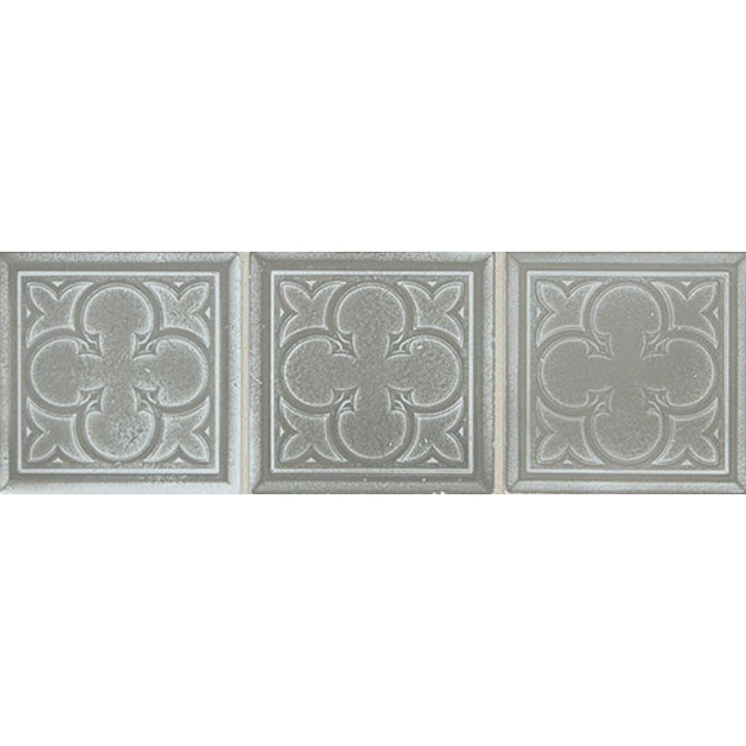 Daltile-Vintage-Metals-4-x-4-Satin-Metal-Clover-Deco-Wall-Tile-Whitewash-Titanium