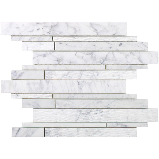 Tesoro 12" x 10.5" Venatino Goia Interlocking Random Linear Natural Stone Mosaic