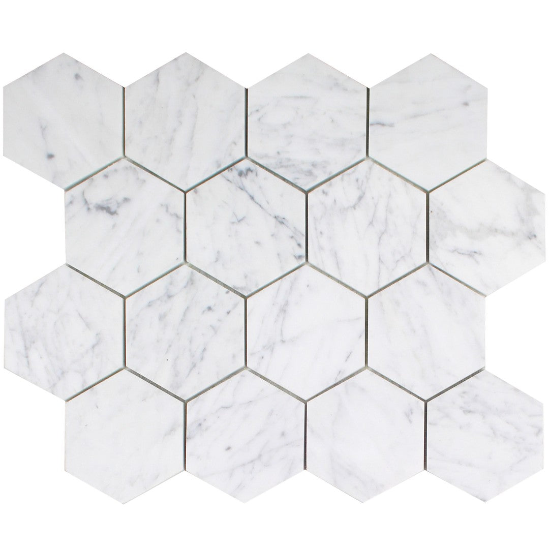 Tesoro 12.5" x 10.75" Venatino Goia Interlocking 3" Hexagon Natural Stone Mosaic