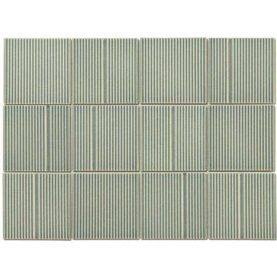 Emser 12" x 16" Kanji Glossy 4" Decorative Porcelain Mosaic