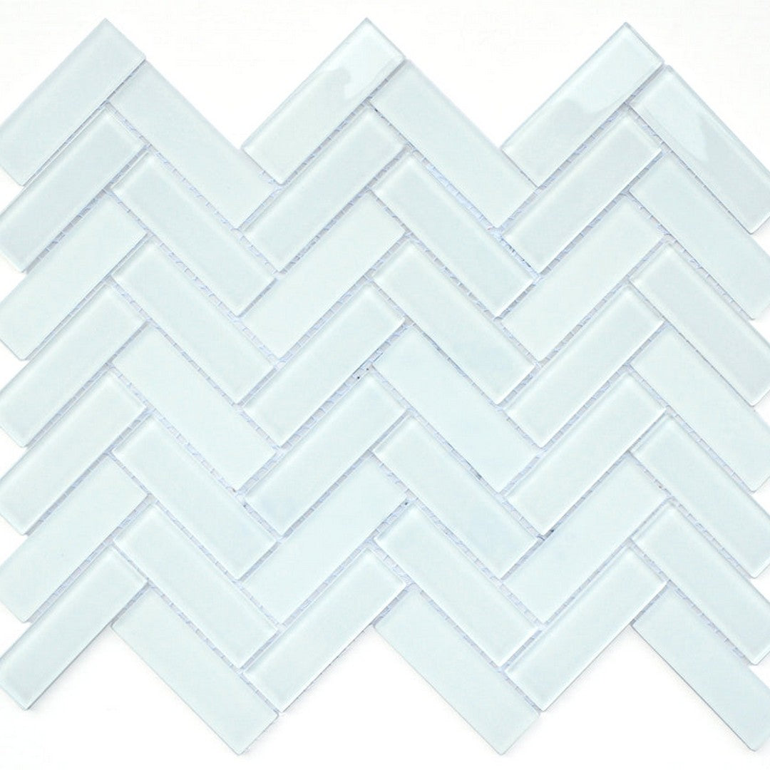 Emser Charisma 10" x 13" Gloss Frosted Glass Herringbone Mosaic