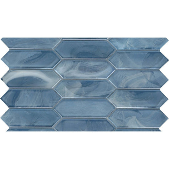 Emser Splash 11" x 14" Satin Glass Picket Mosaic