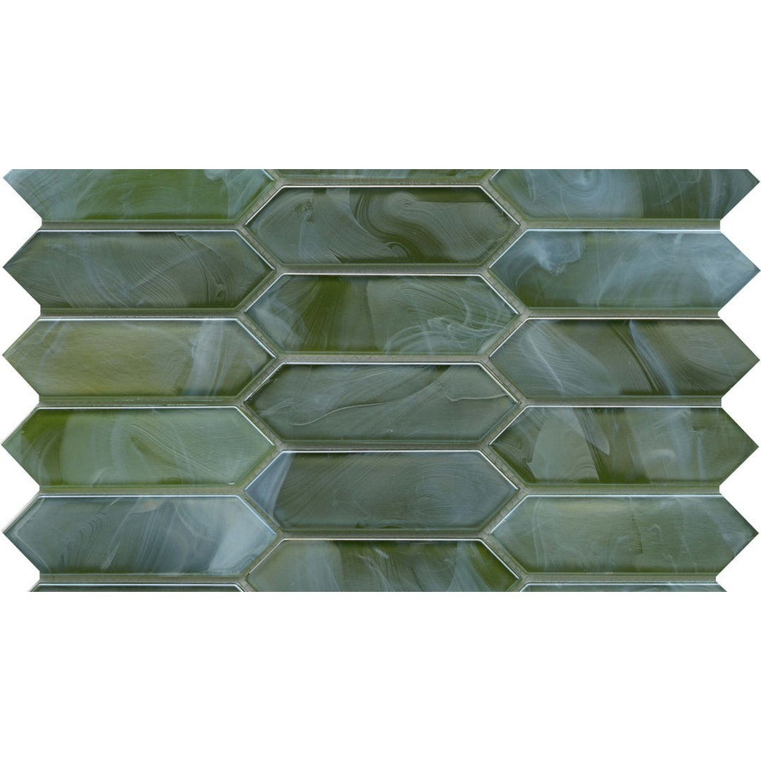 Emser Splash 11" x 14" Satin Glass Picket Mosaic