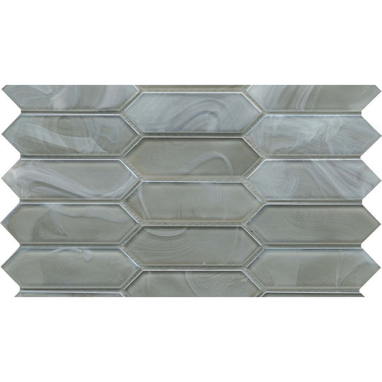 Emser Splash 11" x 14" Satin Glass Picket Mosaic