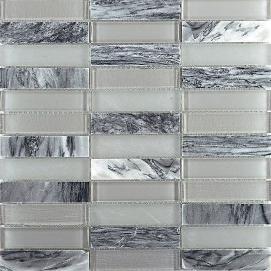 Emser Illumina 12" x 12" Gloss Stone and Glass Mosaic