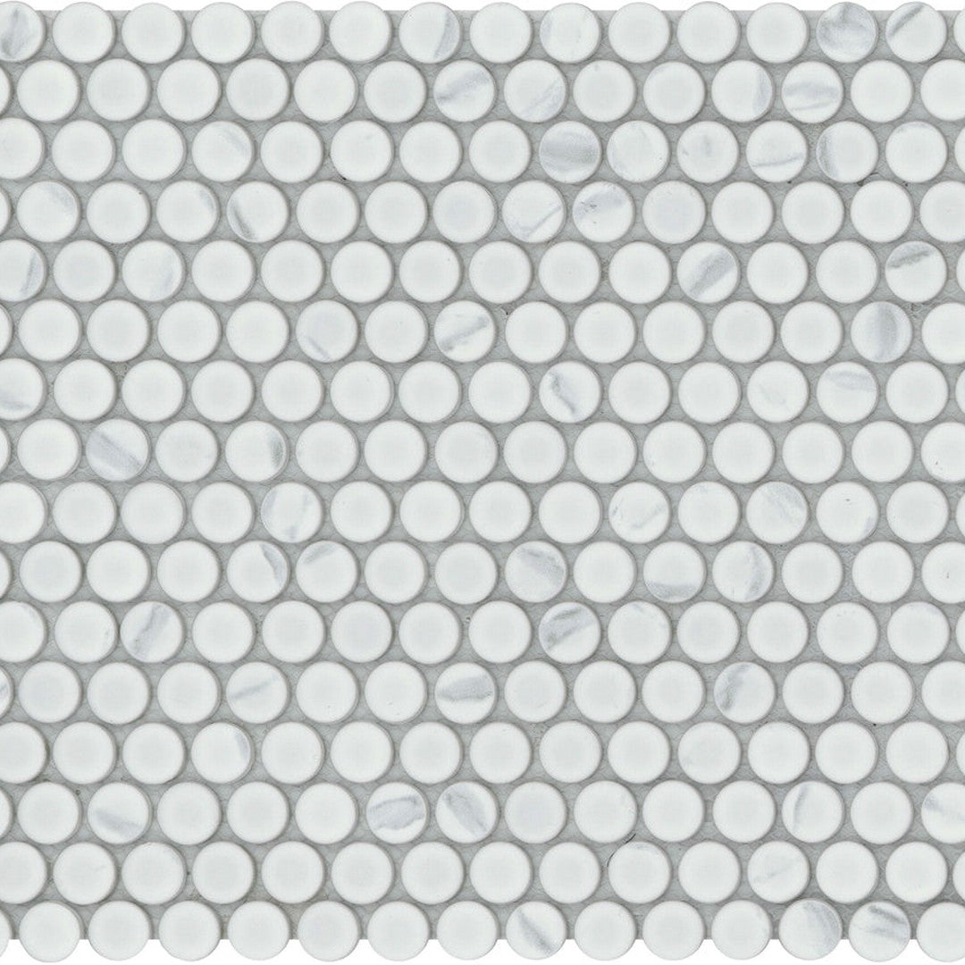 Emser Elegan 11" x 12" Porcelain Matte Penny Mosaic