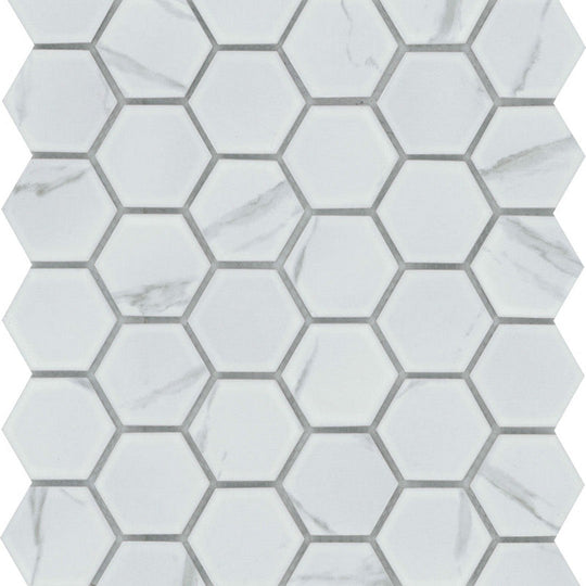 Emser Elegan 10" x 13" Porcelain Matte 2" Hex Mosaic