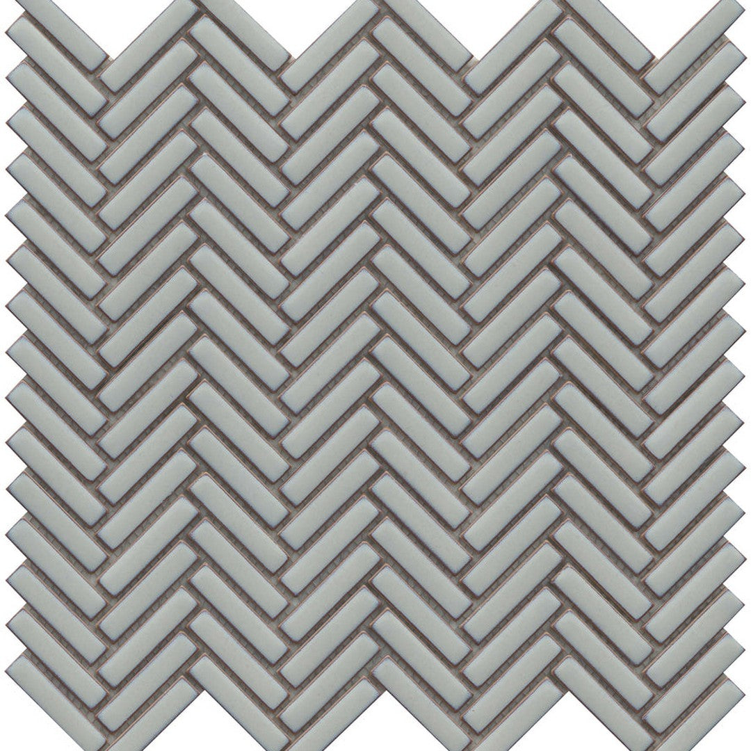 Emser Regala 11" x 11" Gloss Porcelain Mini Herringbone Mosaic