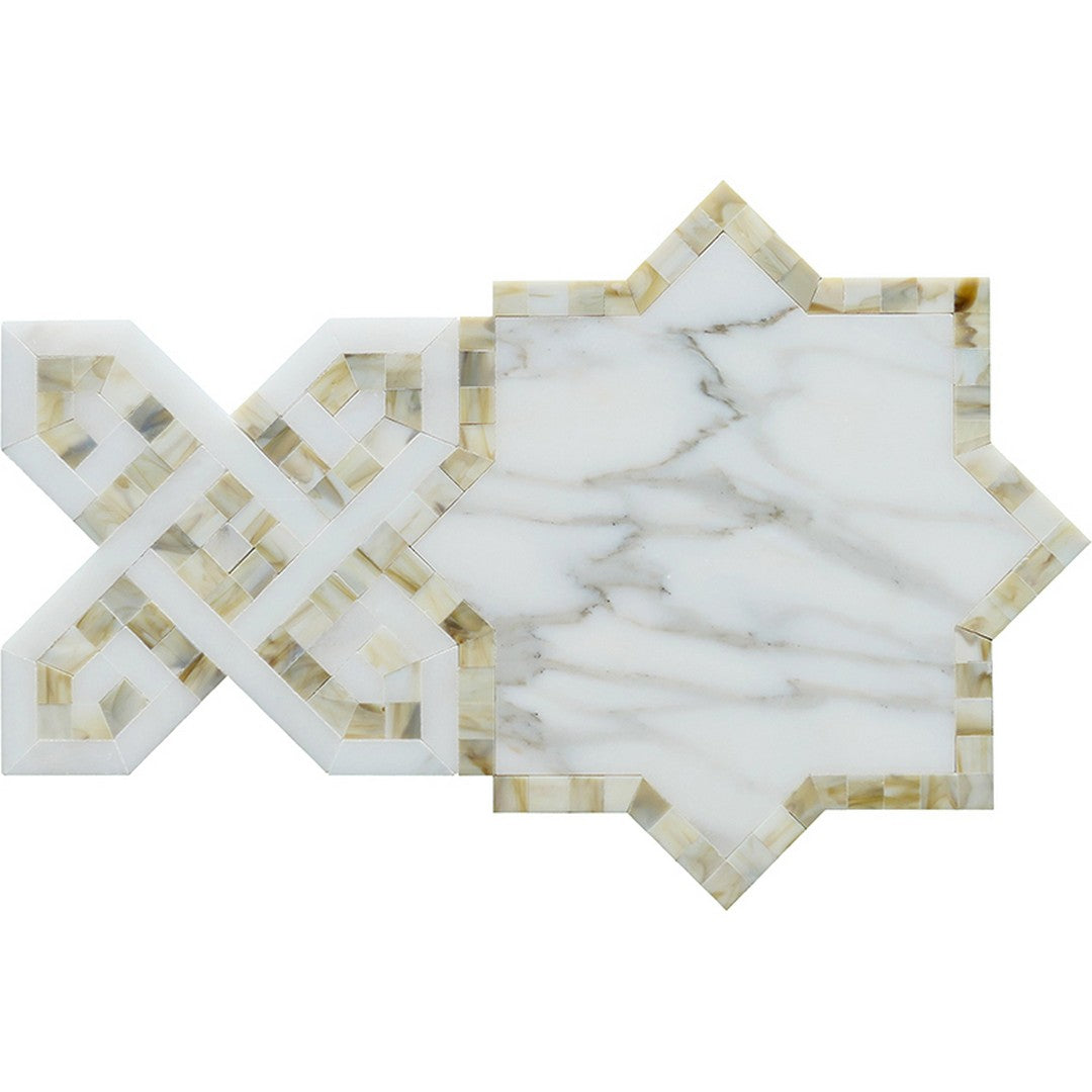 MiR Zarif 7.6" x 7.6" Natural Stone Mosaic Glossy