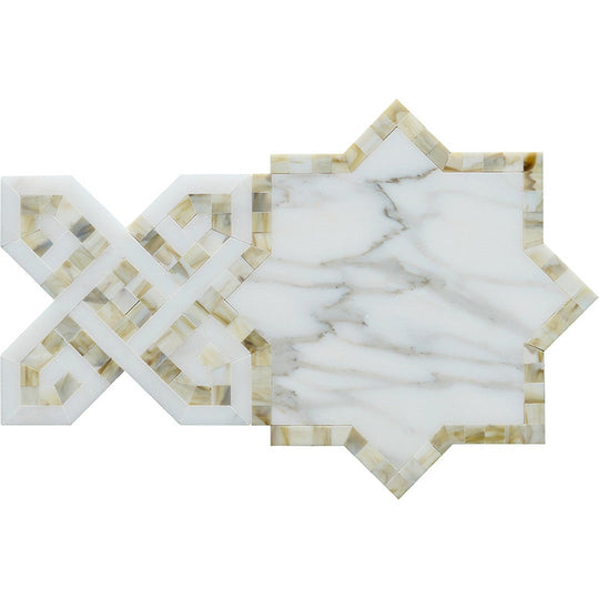 MiR Zarif 7.6" x 7.6" Natural Stone Mosaic Glossy