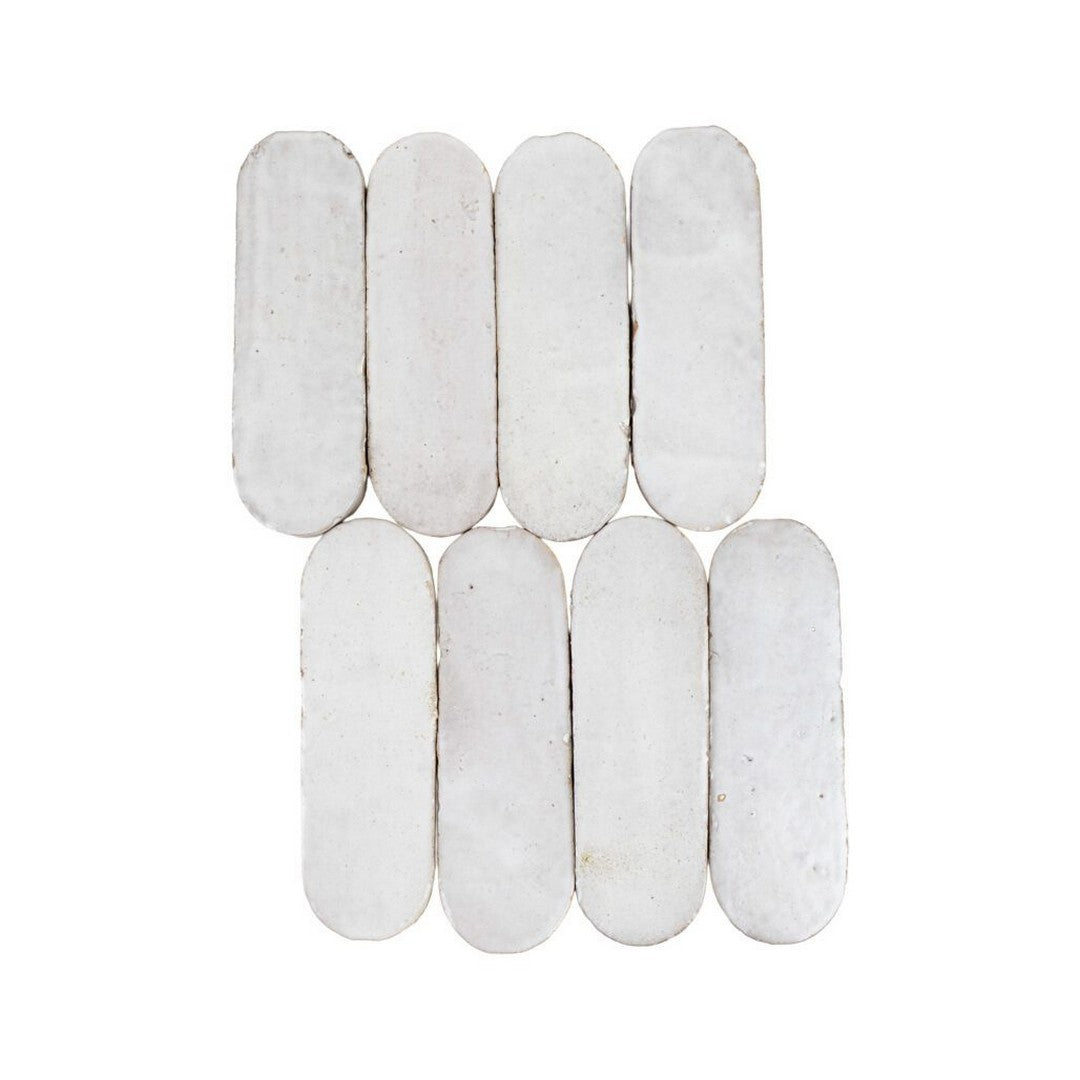 Lungarno 2" x 6" Zellige Bespoke Pressed Glossy Terracotta Oval Wall Tile