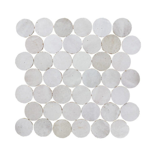 Lungarno 12.80" x 12.20" Zellige Bespoke Glossy Terracotta 2" Circles Mosaic