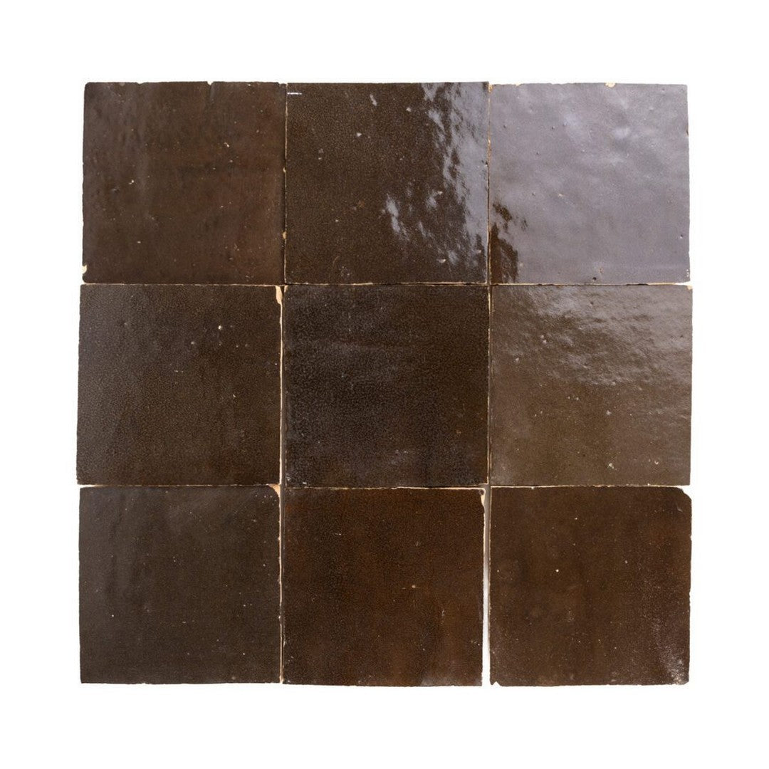 Lungarno 4" x 4" Zellige Bespoke Glossy Terracotta Wall Tile