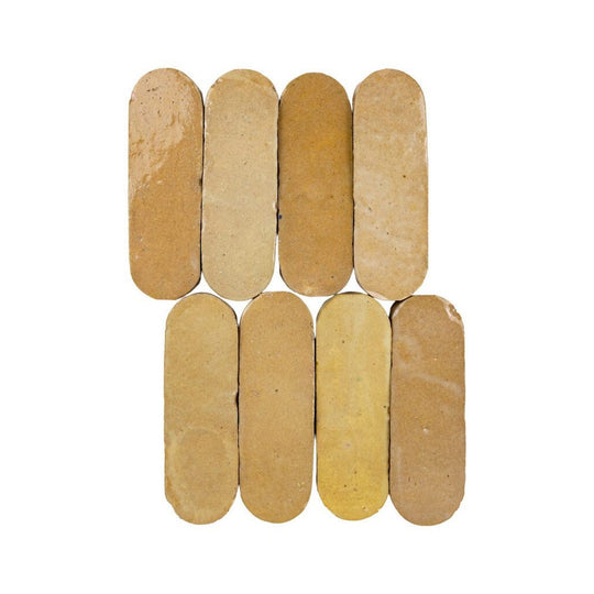 Lungarno 2" x 6" Zellige Bespoke Pressed Glossy Terracotta Oval Wall Tile