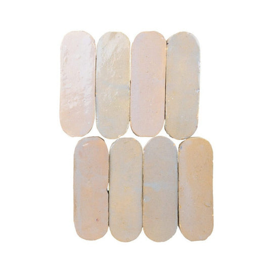 Lungarno 2" x 6" Zellige Bespoke Pressed Glossy Terracotta Oval Wall Tile