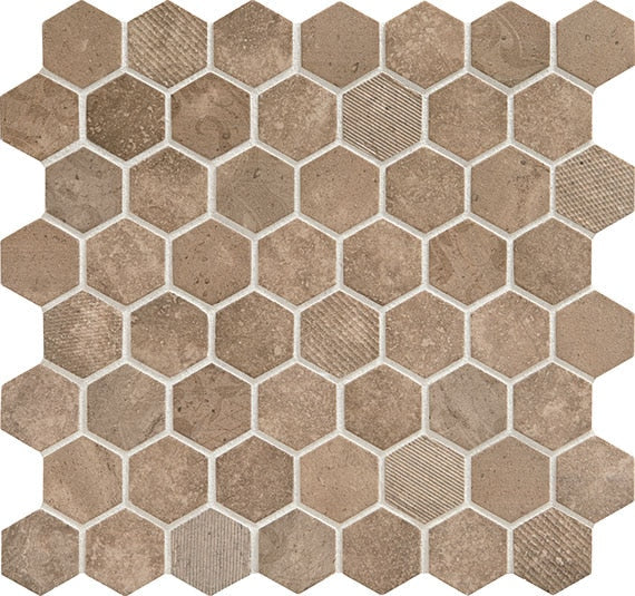 Daltile Vintage Hex 12" x 12" Matte Glass 1.5" Hexagon Mosaic