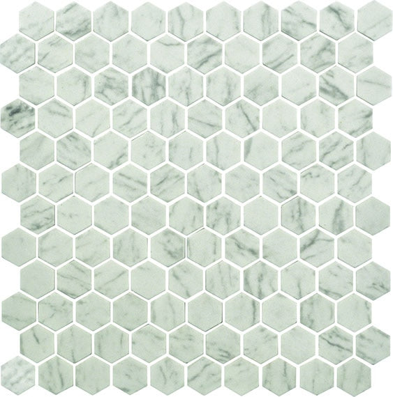 Daltile-Uptown-Glass-11-x-12-Matte-Glass-1-Hexagon-Mosaic-Posh-Resort