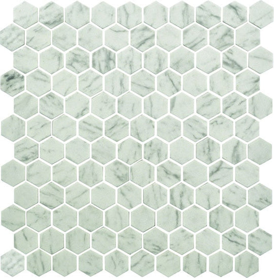 Daltile-Uptown-Glass-11-x-12-Matte-Glass-1-Hexagon-Mosaic-Posh-Resort