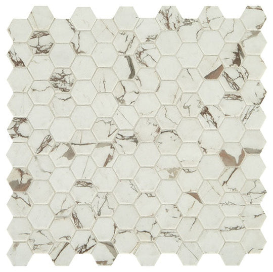 Daltile Uptown Glass 11" x 12" Matte Glass 1" Hexagon Mosaic