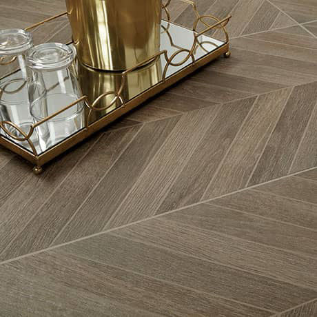 Daltile-Trellis-Oak-18-x-36-Rectified-Porcelain-Chevron-Deco-Accent-Floor-Tile-Brown-Blend