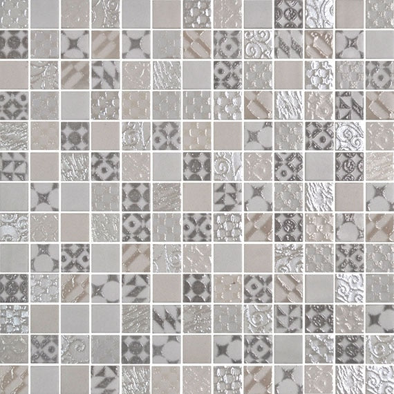 Daltile Uptown Glass 12.25" x 12.25" Glossy Glass 1" Metro Mosaic