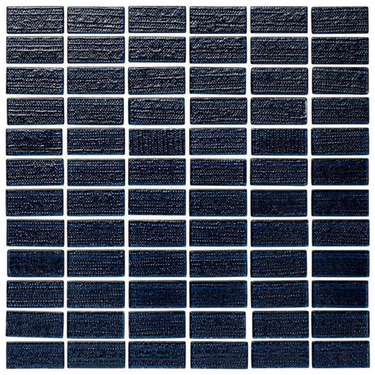 Island Stone 12" x 12" Cascade Gloss & Textured Glass 1x2" Straight Stack Mosaic