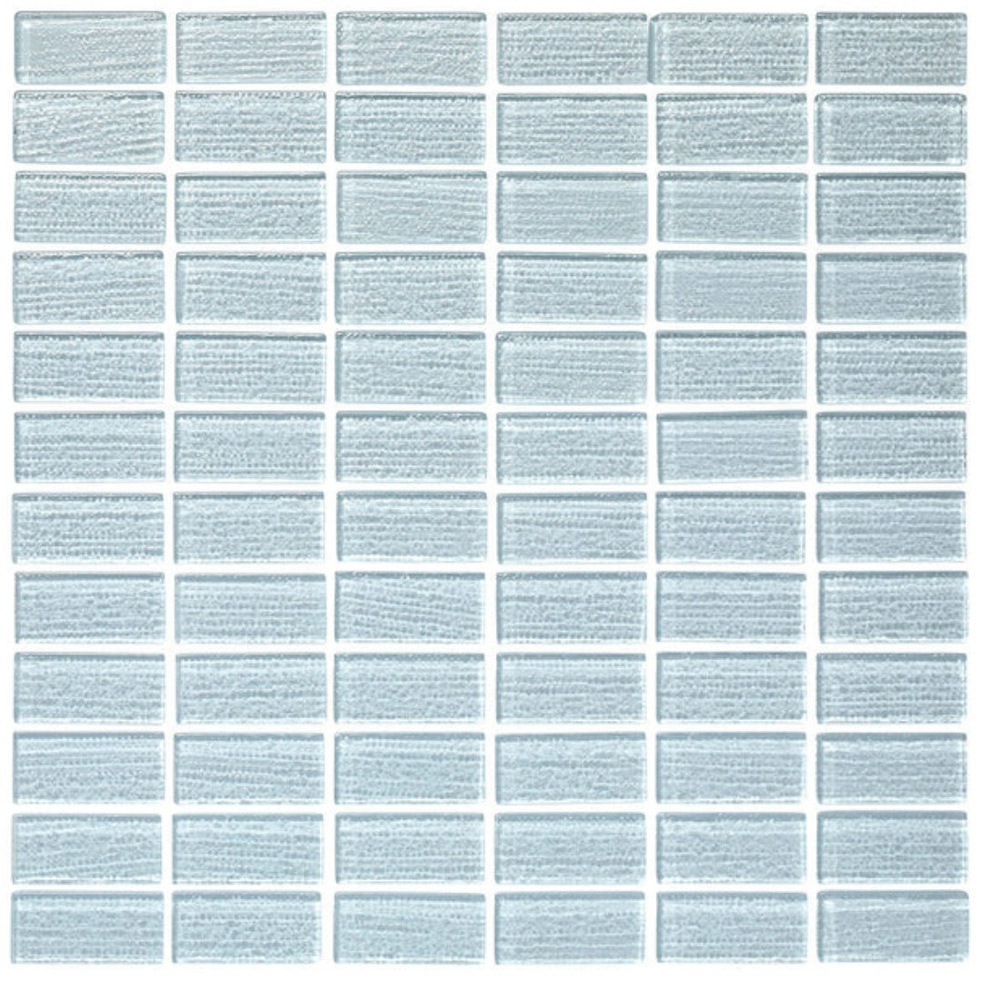 Island Stone 12" x 12" Cascade Gloss & Textured Glass 1x2" Straight Stack Mosaic