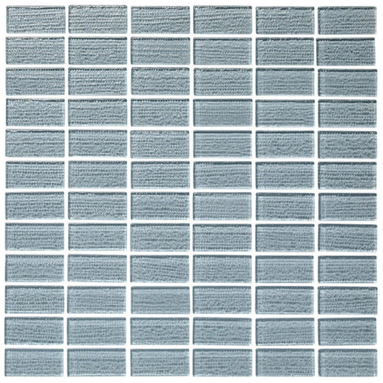 Island Stone 12" x 12" Cascade Gloss & Textured Glass 1x2" Straight Stack Mosaic