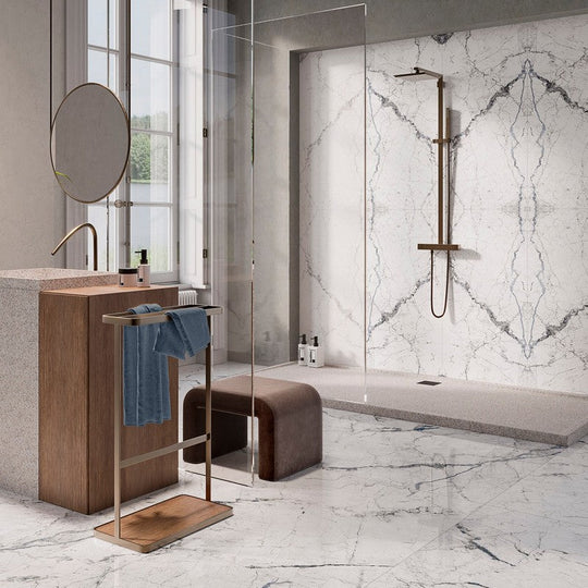 Rickert-24-x-48-Fanal-Windsor-Polished-Porcelain-Tile-White-A-Polished-(Bookmatch)