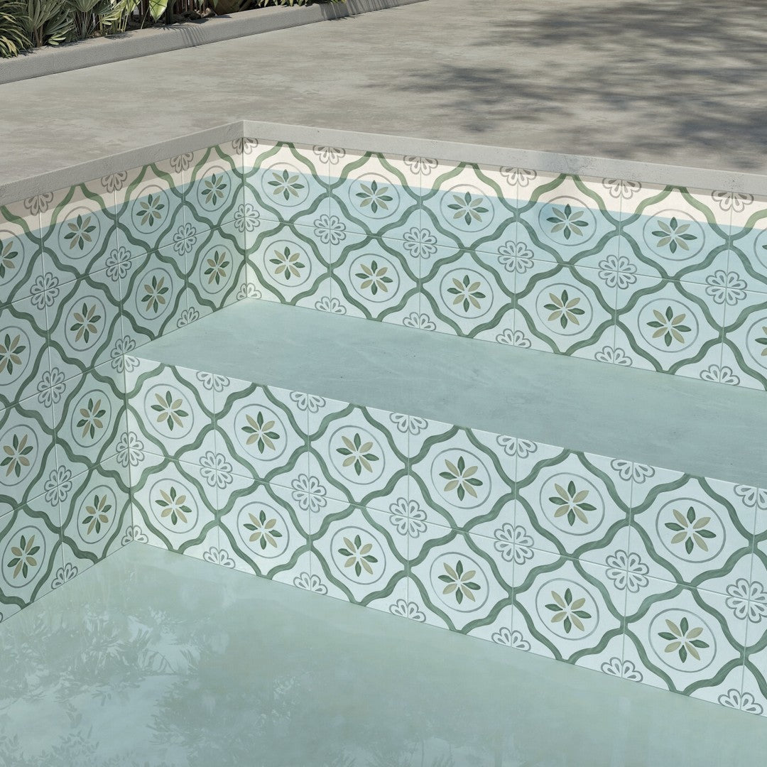 Rickert-9-x-9-Peronda-Matte-Porcelain-Tile-Sirocco-Green-Flower