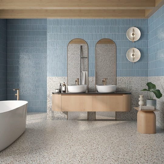 Rickert-14-x-14-LaPlatera-Pencil-Glossy-Ceramic-Tile-Kromo-Teal