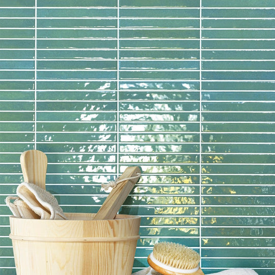 Rickert-14-x-14-LaPlatera-Pencil-Glossy-Ceramic-Tile-Kromo-Sage
