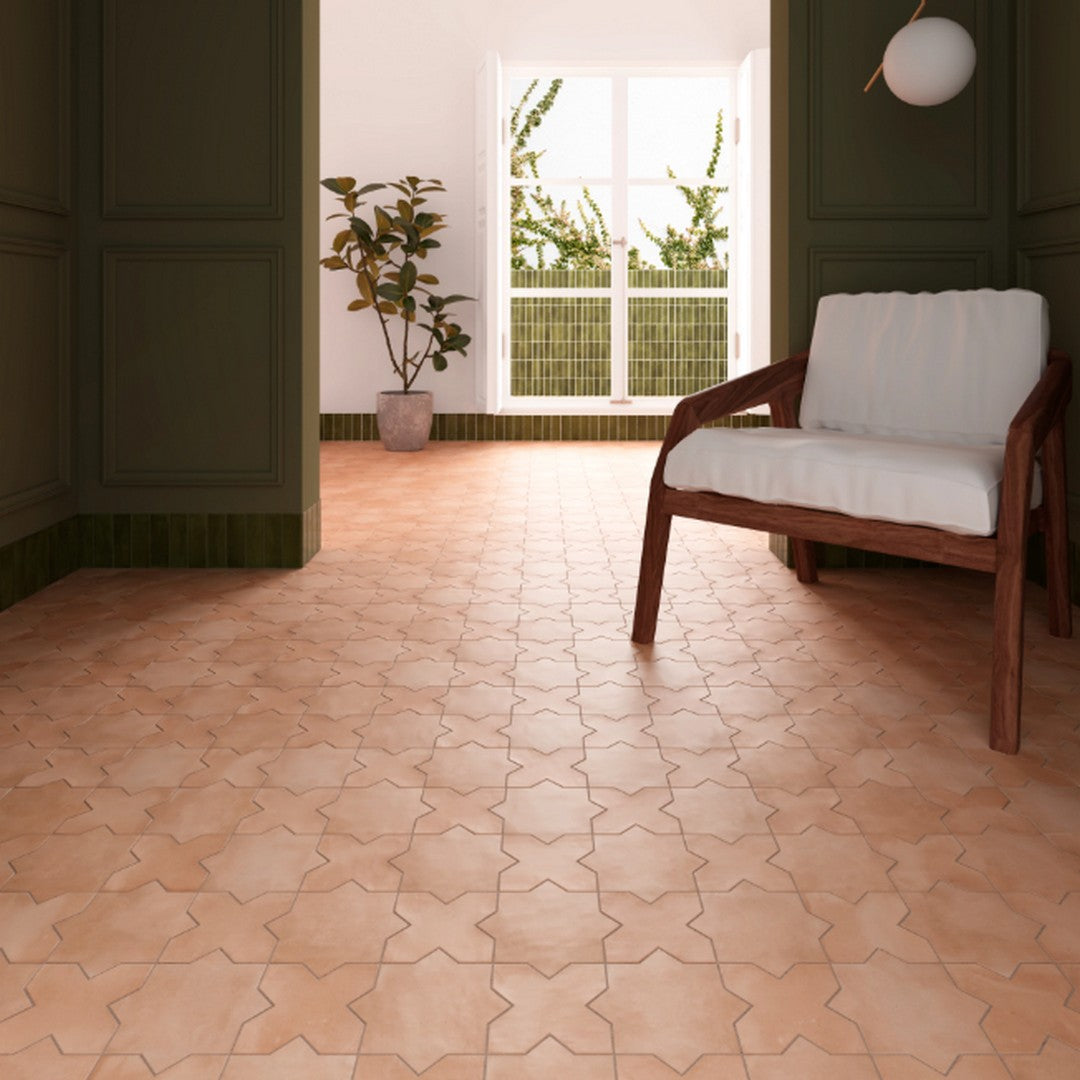 Rickert-6.5-x-6.5-Equipe-Kasbah-Matte-Porcelain-Tile-Star-Terracotta