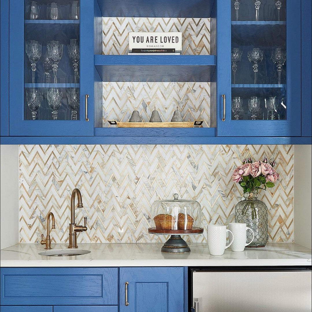 Rickert-11-x-13-Chevron-Polished-Marble-Mosaic-Calacatta-Gold-w/-Gold-Line