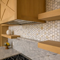 Rickert 12.2" x 12.3" Marble Mosaic Honed Marble 2" Hexagon Mosiac