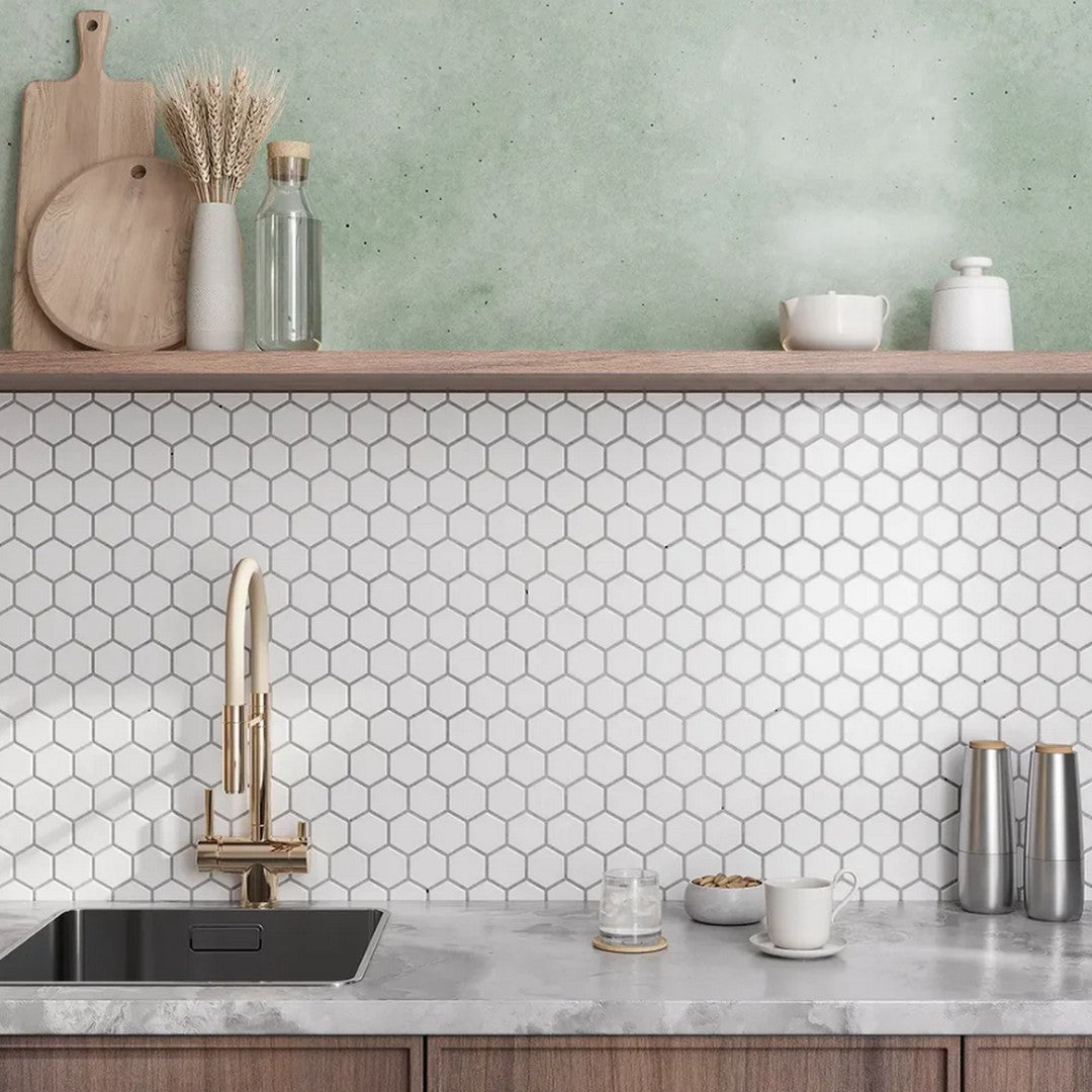 Rickert-11.10-x-12.80-Porcelain-Mosaic-Matte-Porcelain-2-Hexagon-Mosaic-White